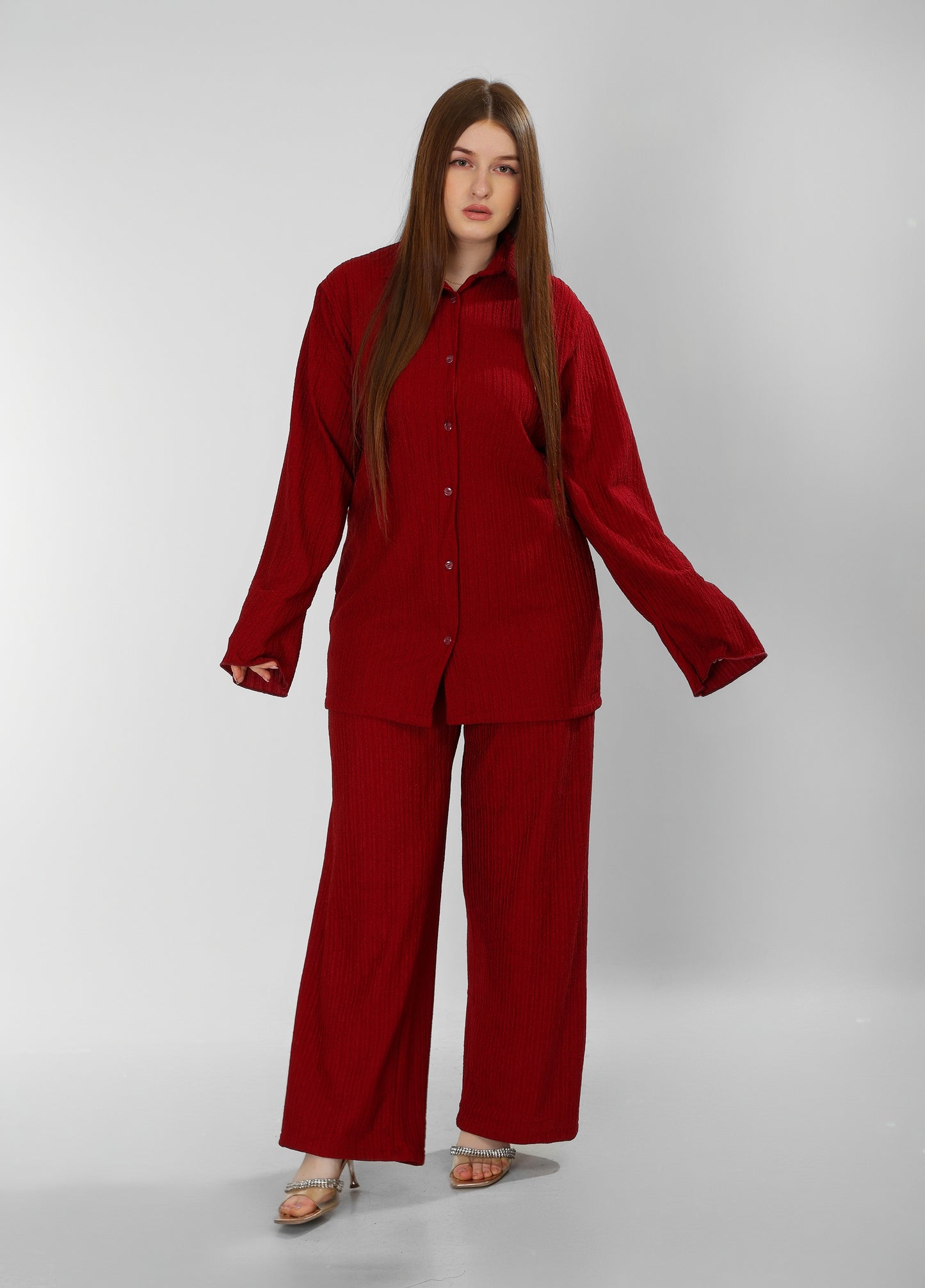 Regal Burgundy Cotton Ensemble