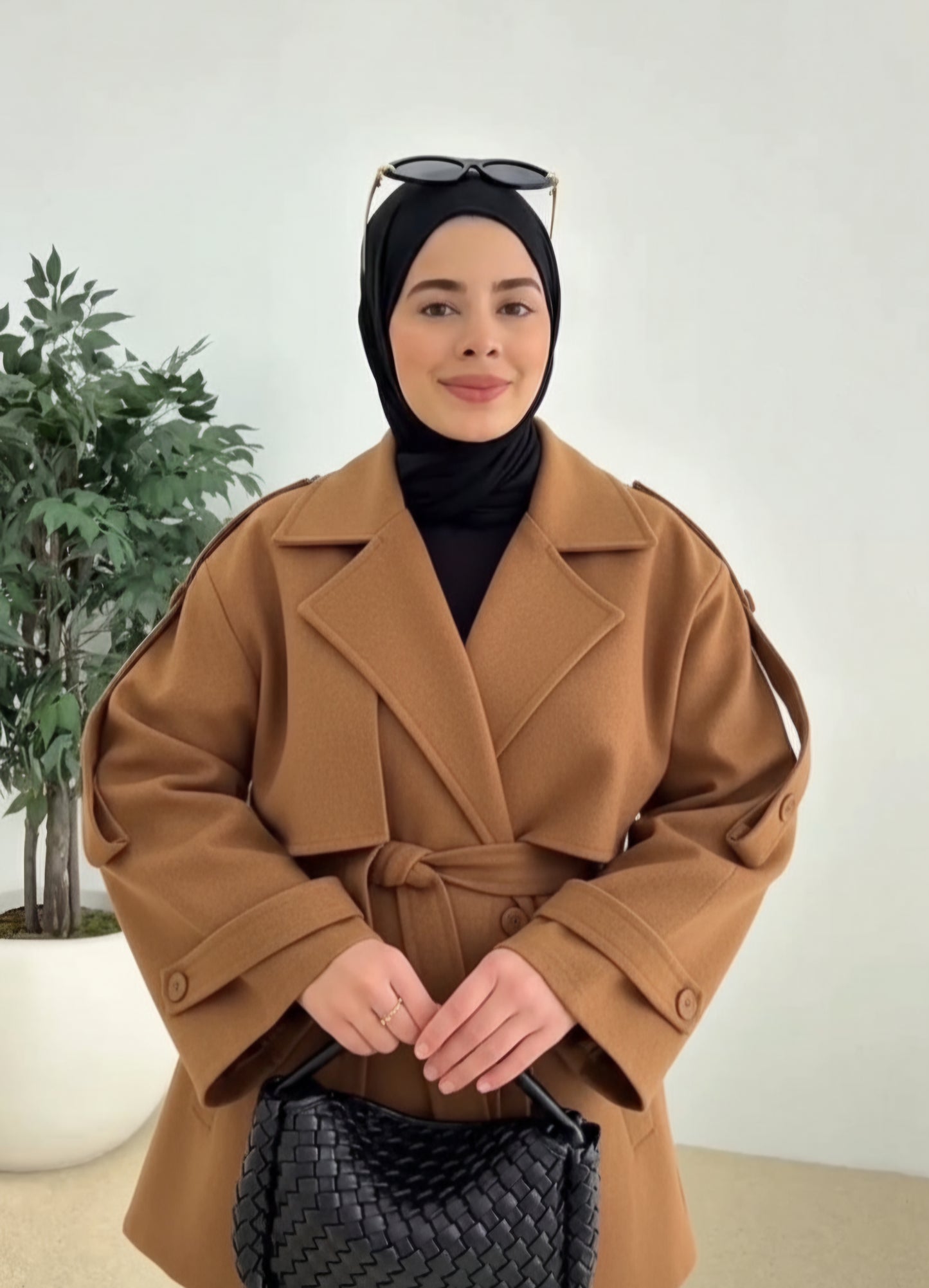 Wool Jacket with Waist Belt