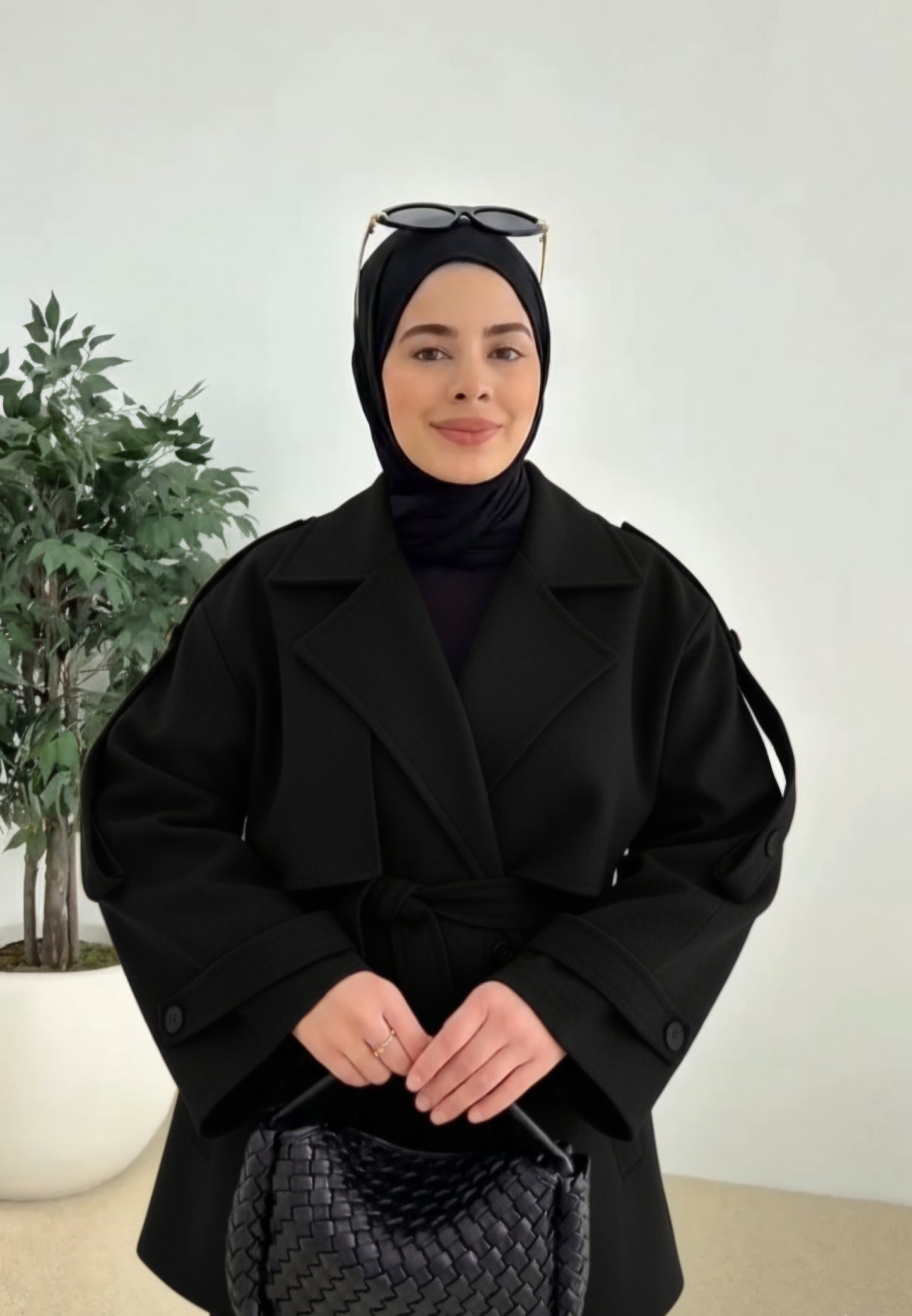 Wool Jacket with Waist Belt