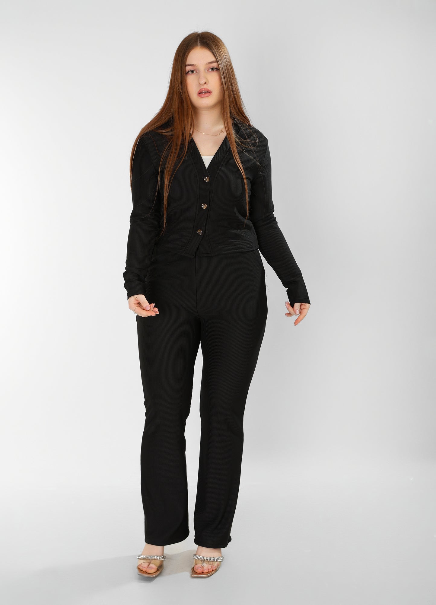 The Iconic Set – Black Cropped Jacket & Pants