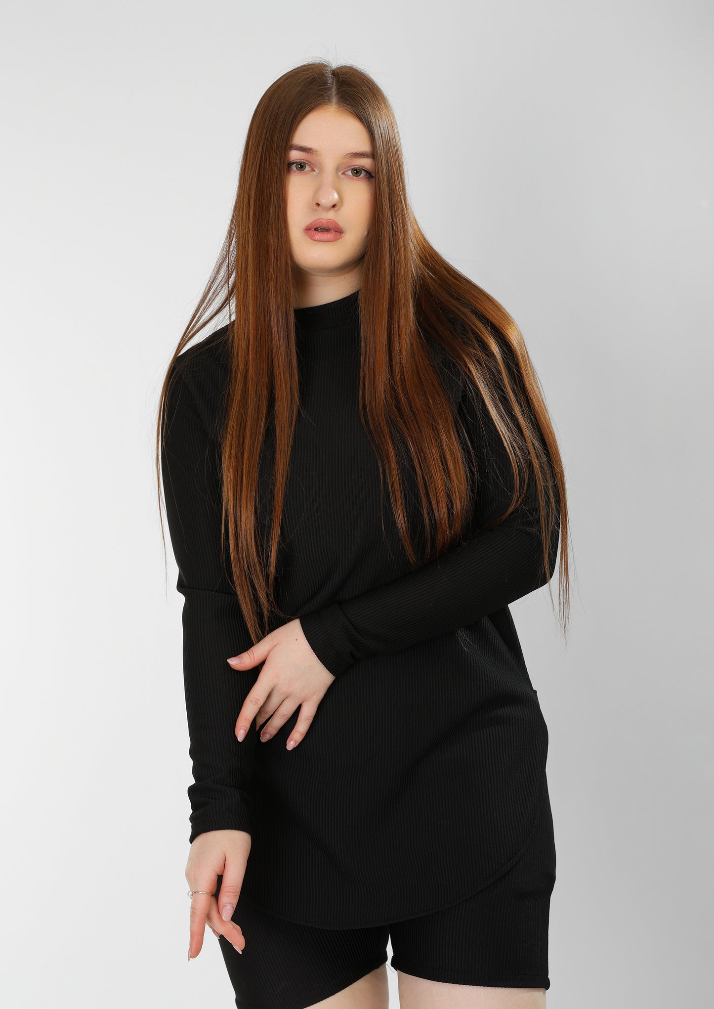 The Classic Flow Set – Black Long Top & Relaxed Shorts
