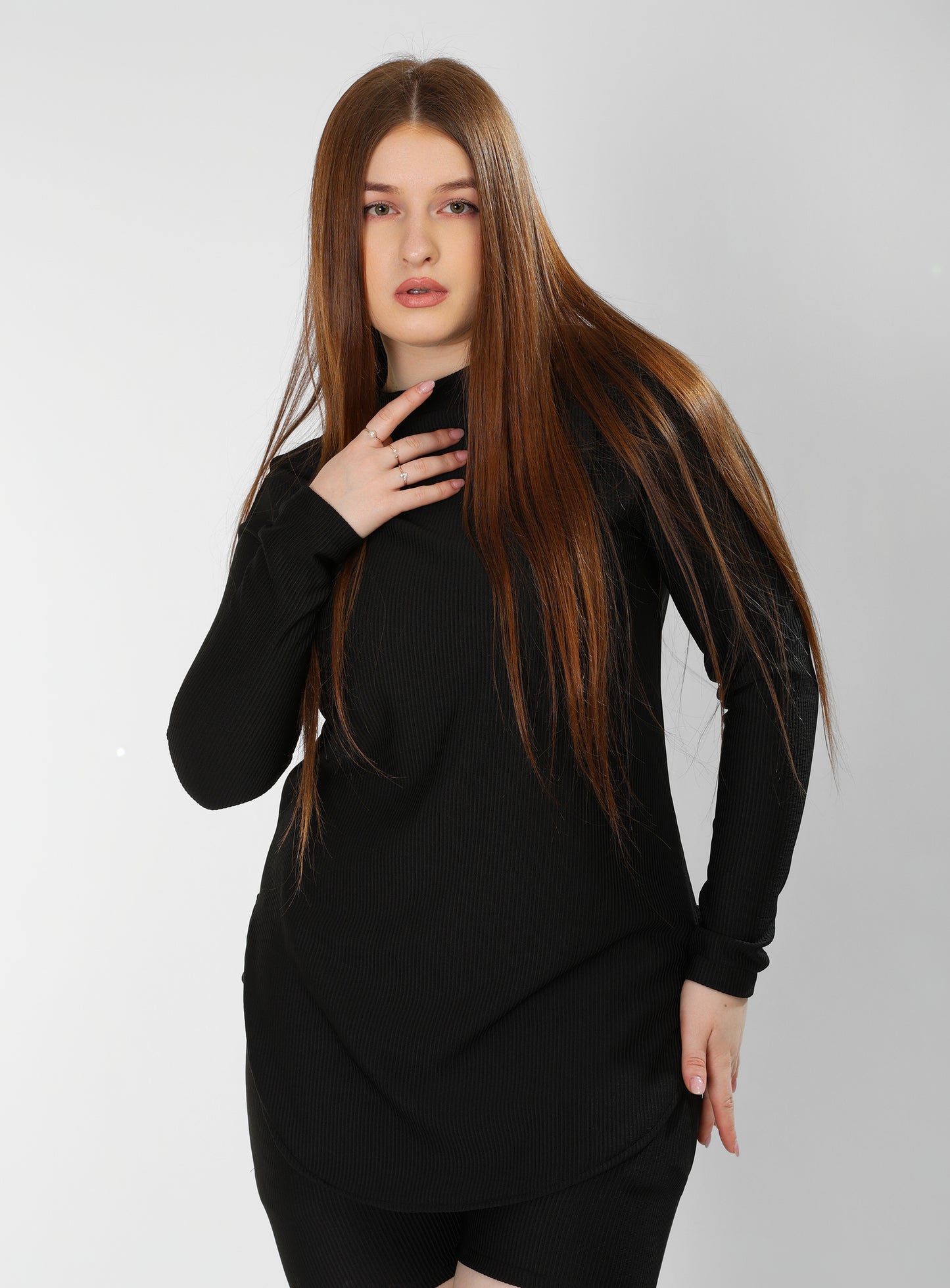 The Classic Flow Set – Black Long Top & Relaxed Shorts