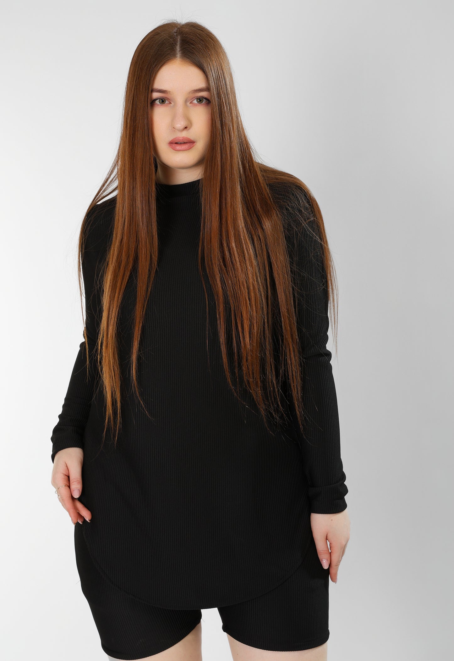 The Classic Flow Set – Black Long Top & Relaxed Shorts