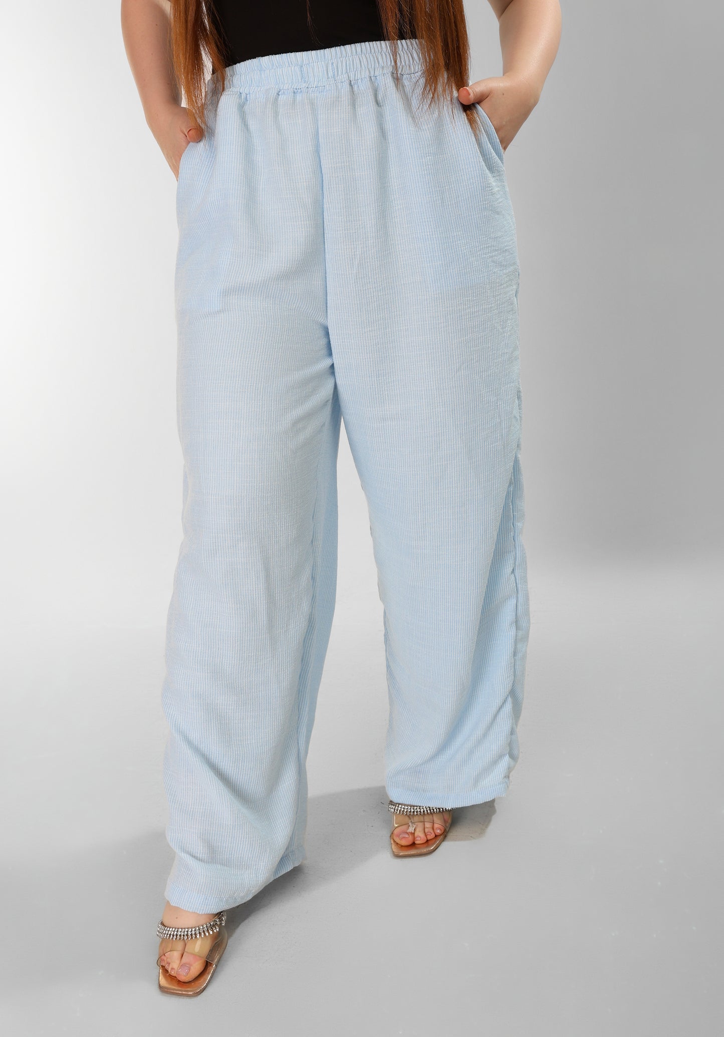 Pure Linen Light Blue Pants – Casual Refinement
