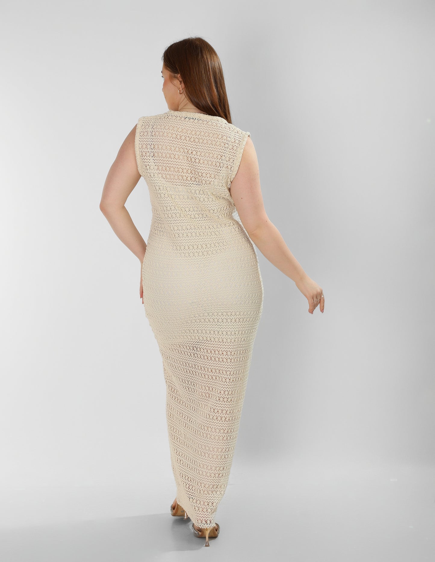 The Coastal Mesh Dress – Beige
