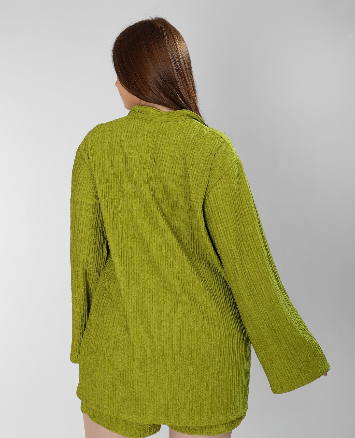 Regal Kiwi Green Cotton Shirt & Shorts Set