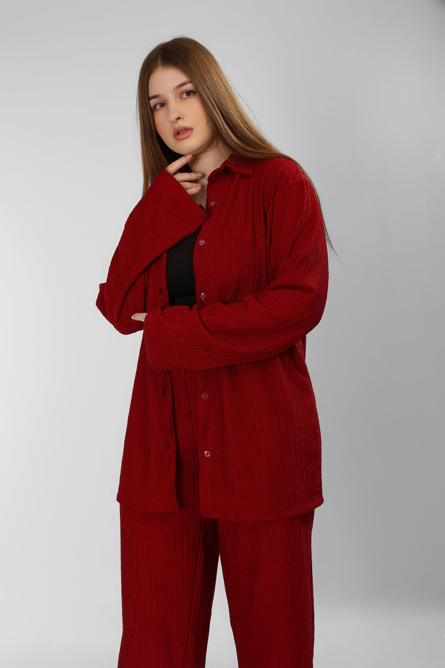 Regal Burgundy Cotton Ensemble