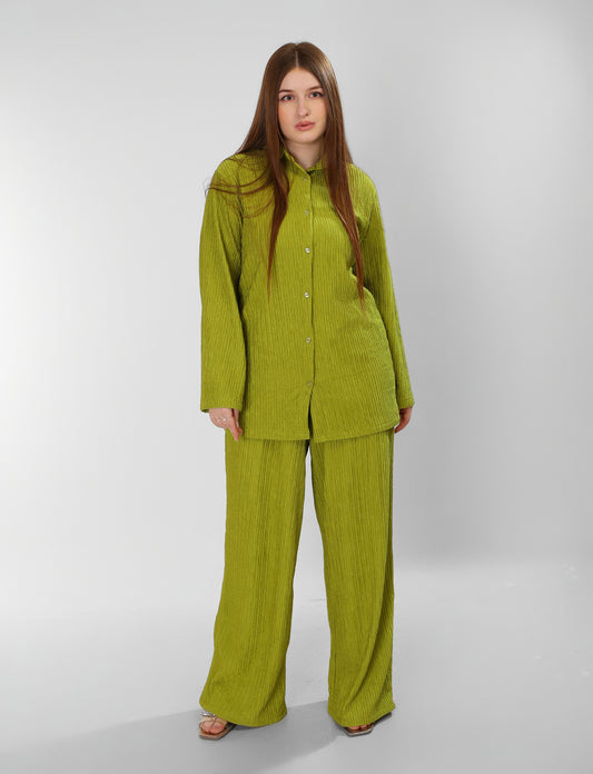 Regal Kiwi Cotton Set Shirt & Pants Ensemble