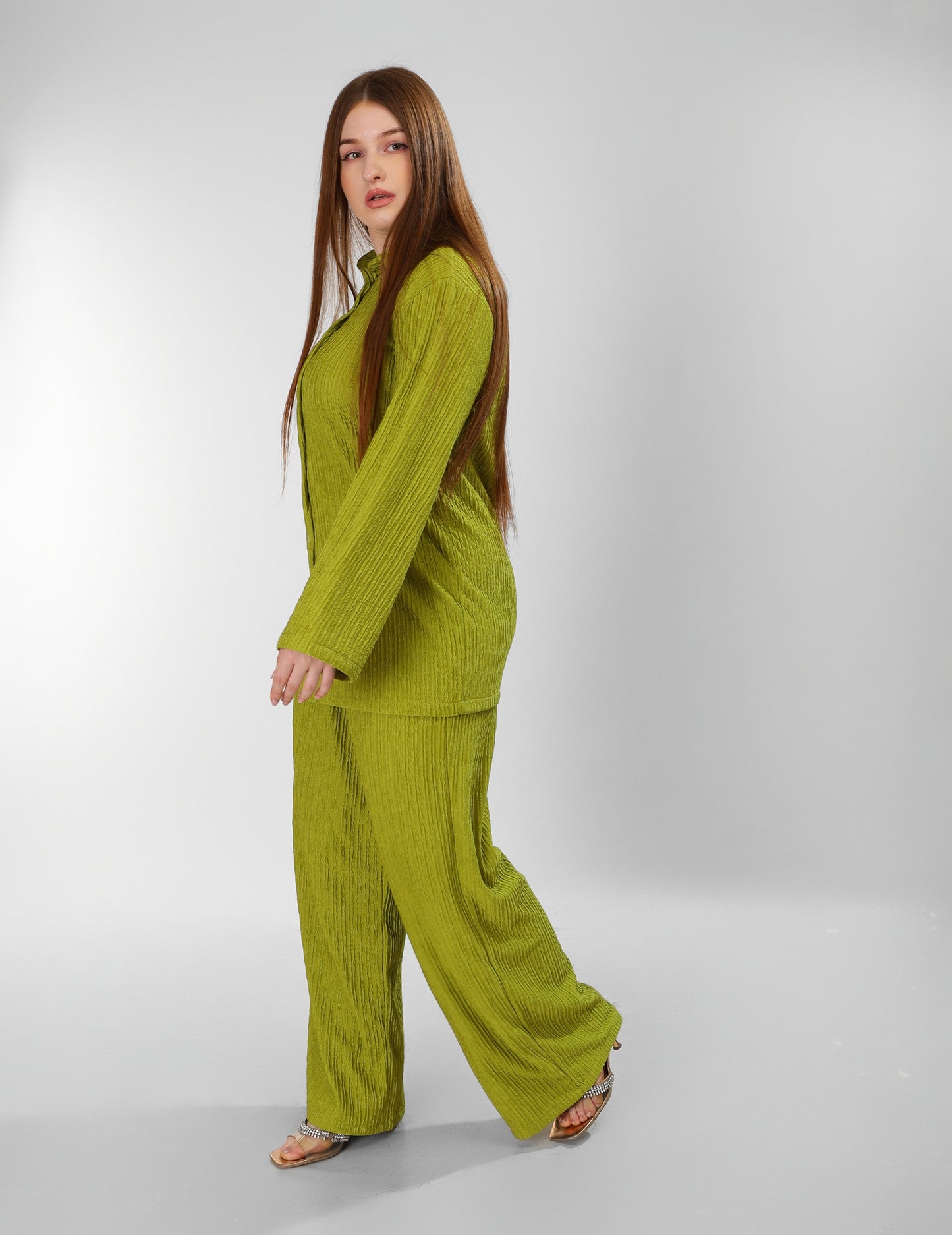 Regal Kiwi Cotton Set Shirt & Pants Ensemble