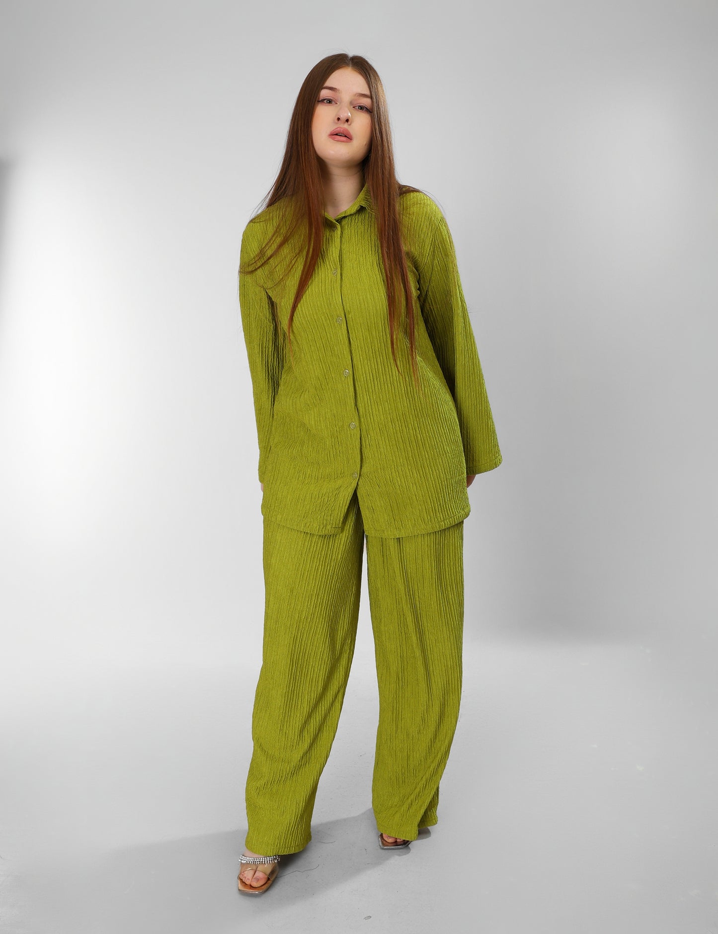 Regal Kiwi Cotton Set Shirt & Pants Ensemble