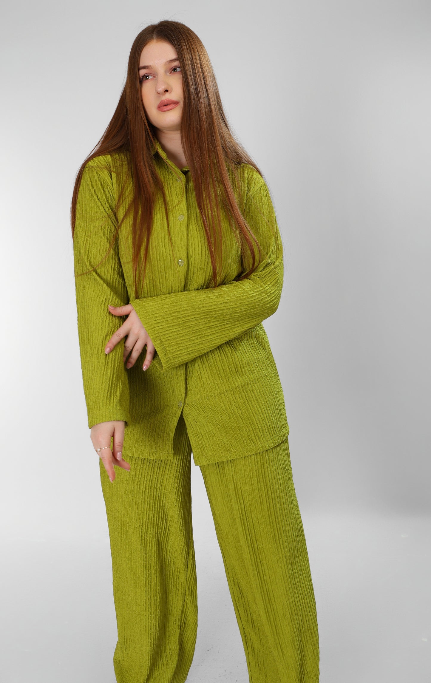 Regal Kiwi Cotton Set Shirt & Pants Ensemble