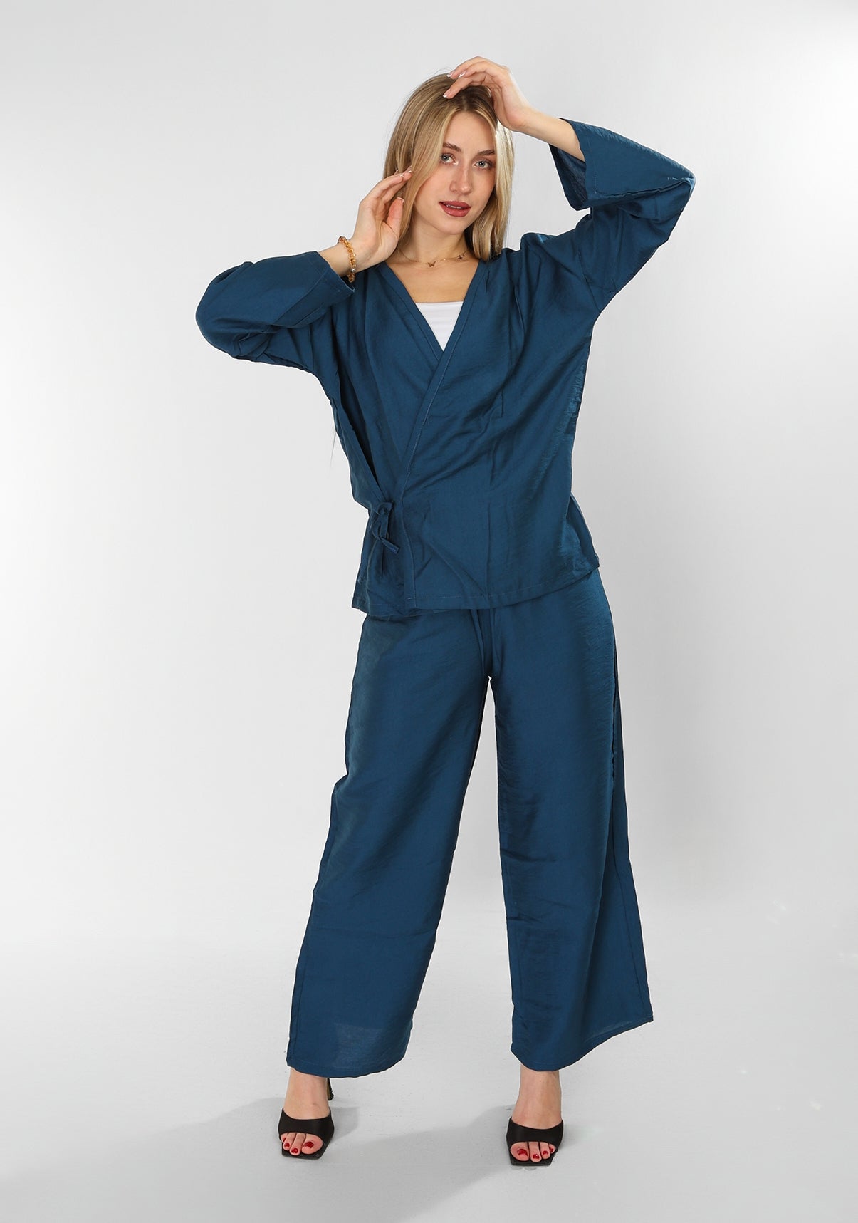 Petrol Blue Spanish Linen Set