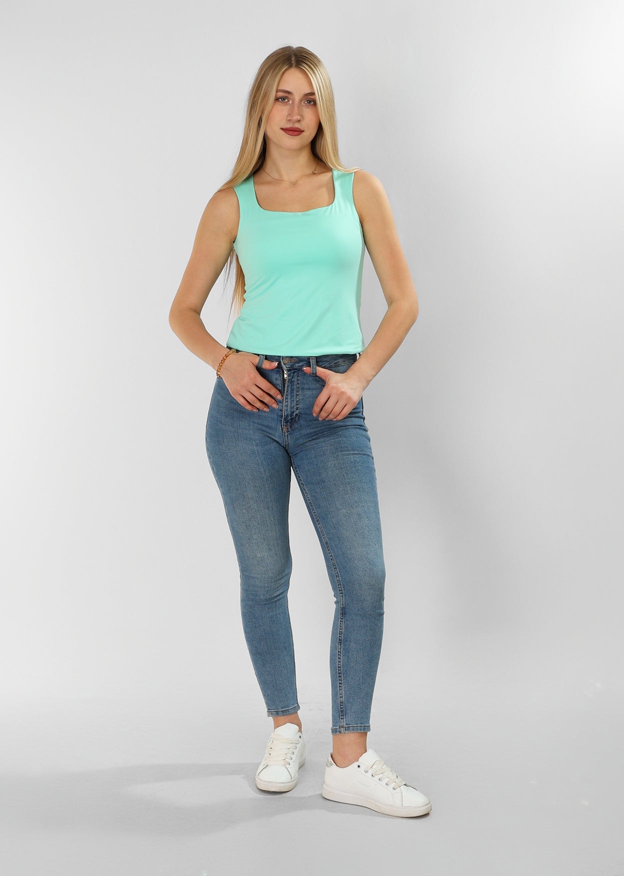 Mint Green Sleeveless Top – Fresh, Minimal, Effortless