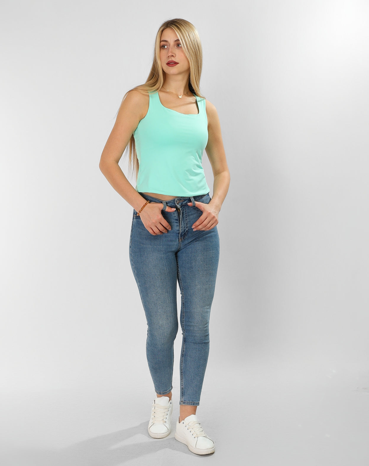Mint Green Sleeveless Top – Fresh, Minimal, Effortless