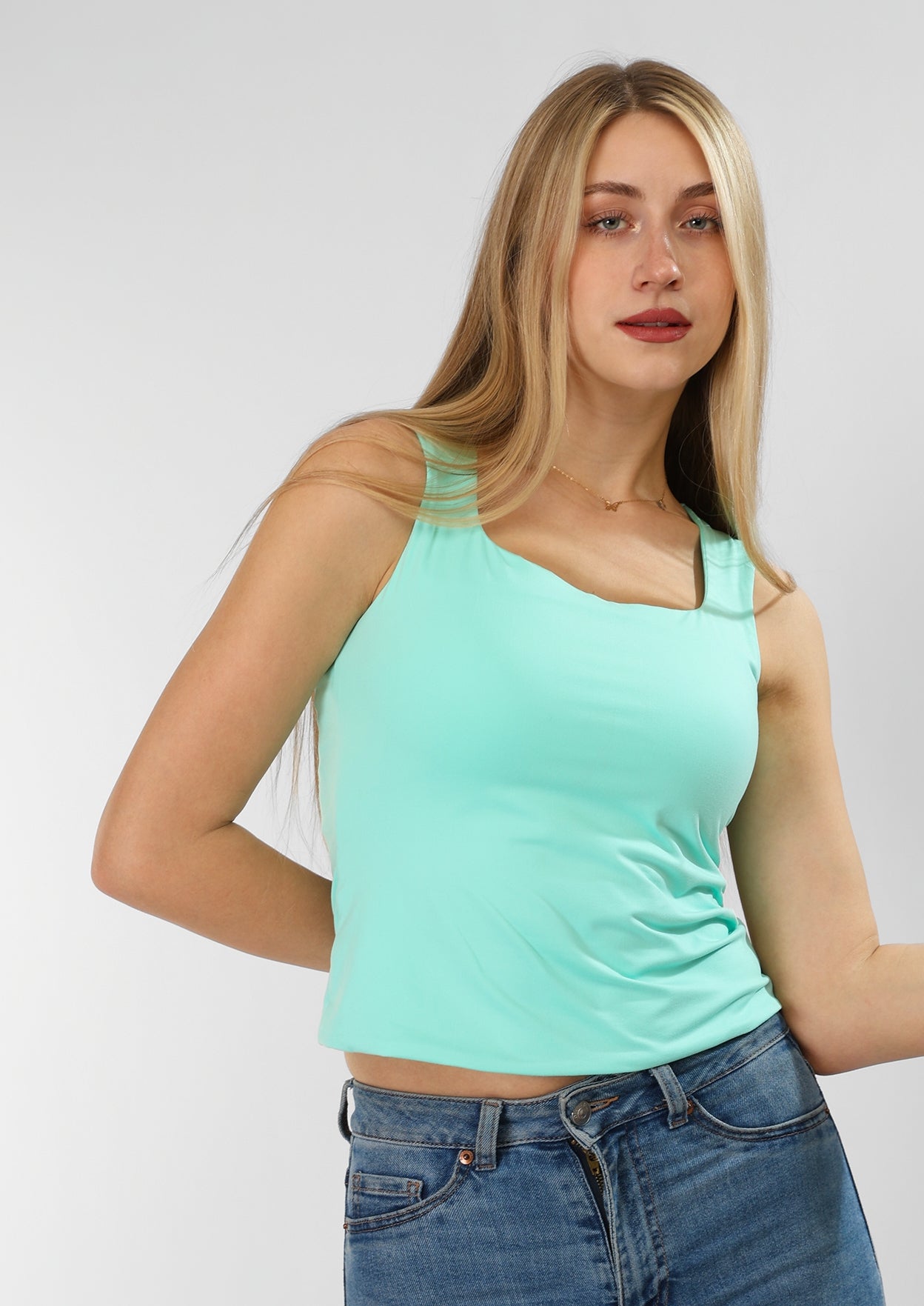 Mint Green Sleeveless Top – Fresh, Minimal, Effortless