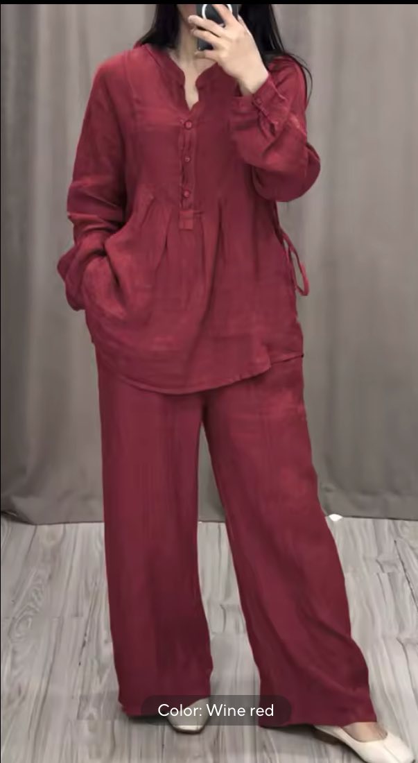 Linen Suit with a Unique Cut & Long Sleeves