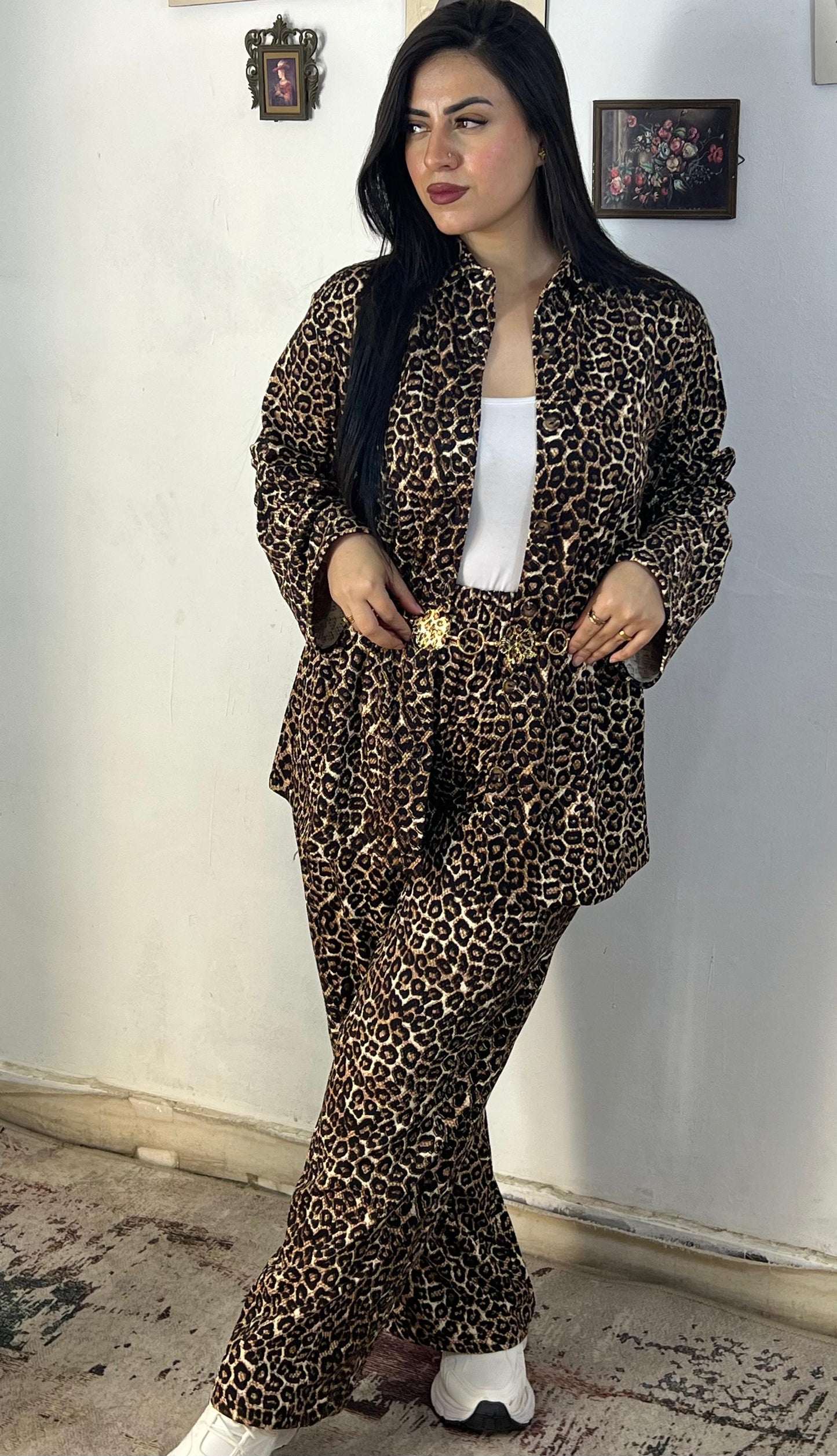 Oversized Shirt & Pants Set – Tiger & Blue Wave