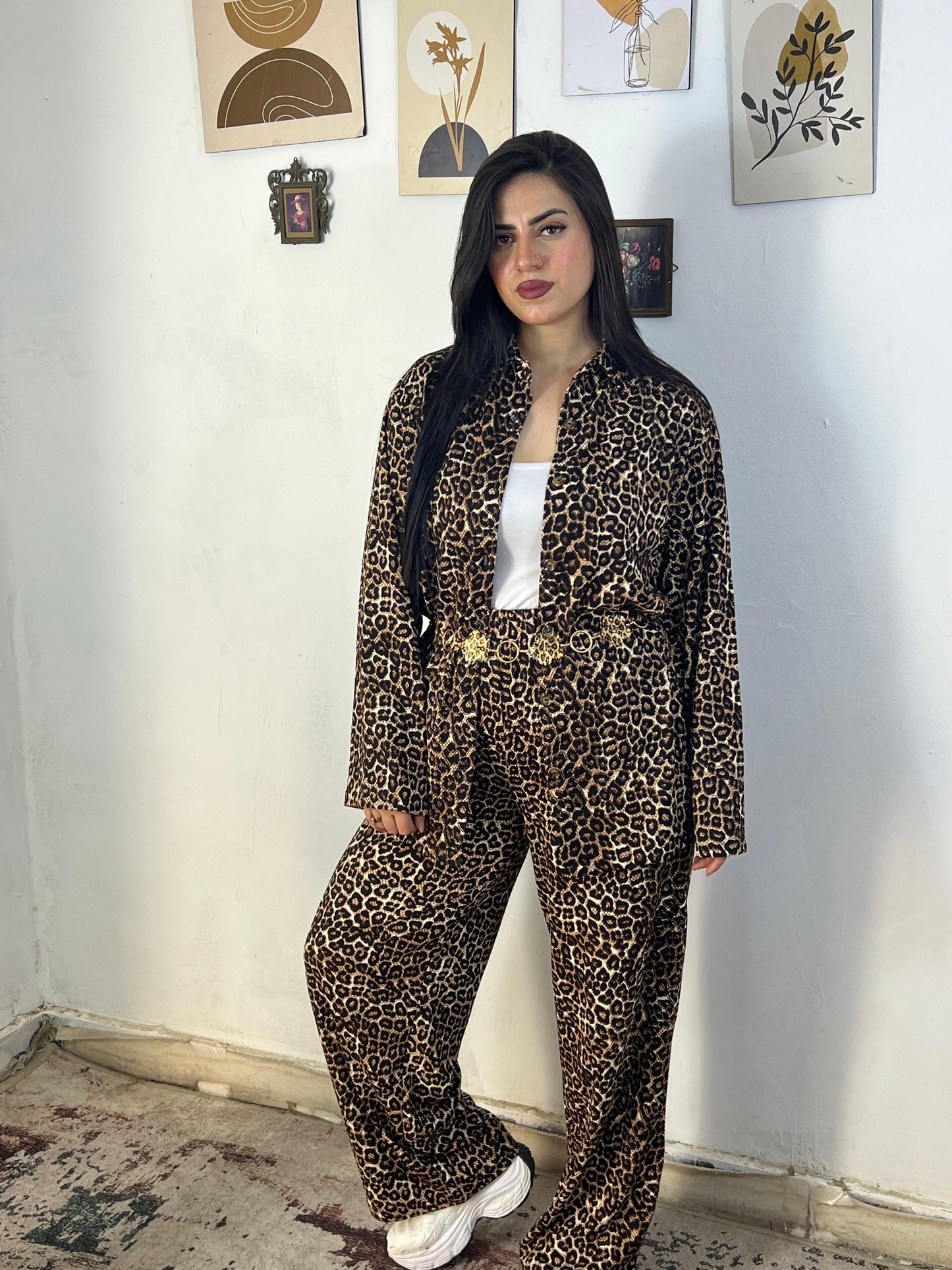 Oversized Shirt & Pants Set – Tiger & Blue Wave