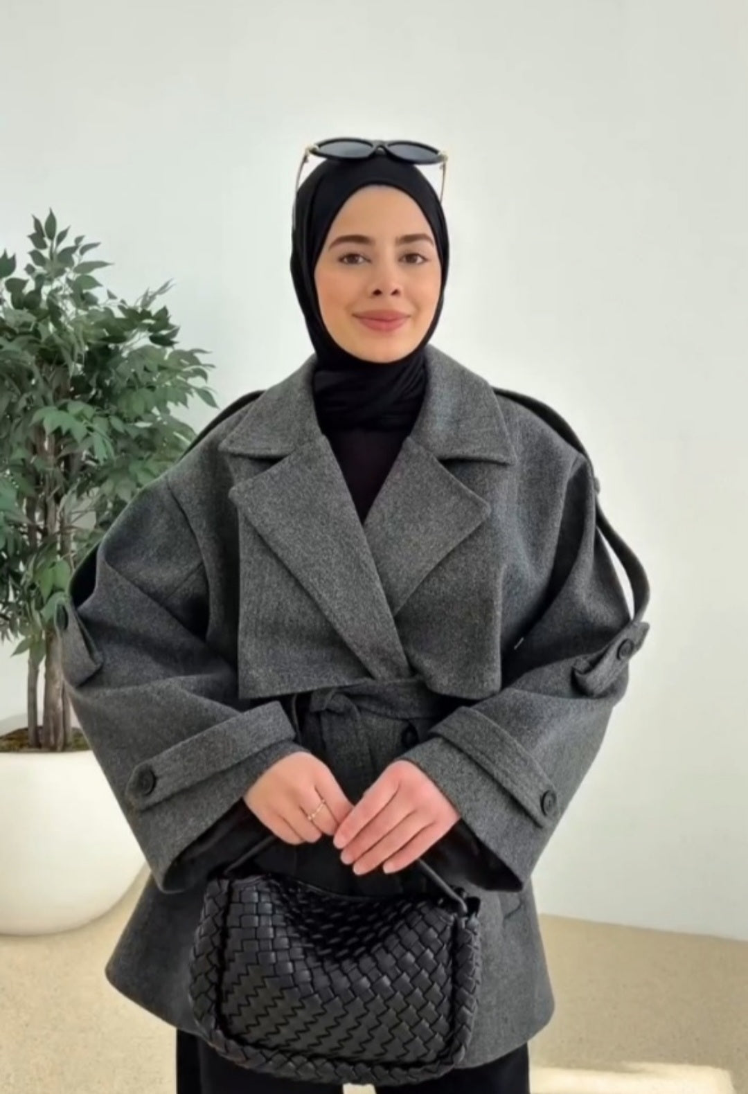 Wool Jacket with Waist Belt