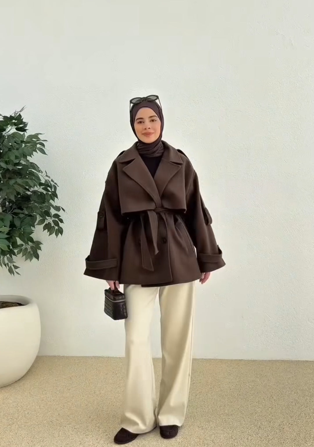 Wool Jacket with Waist Belt