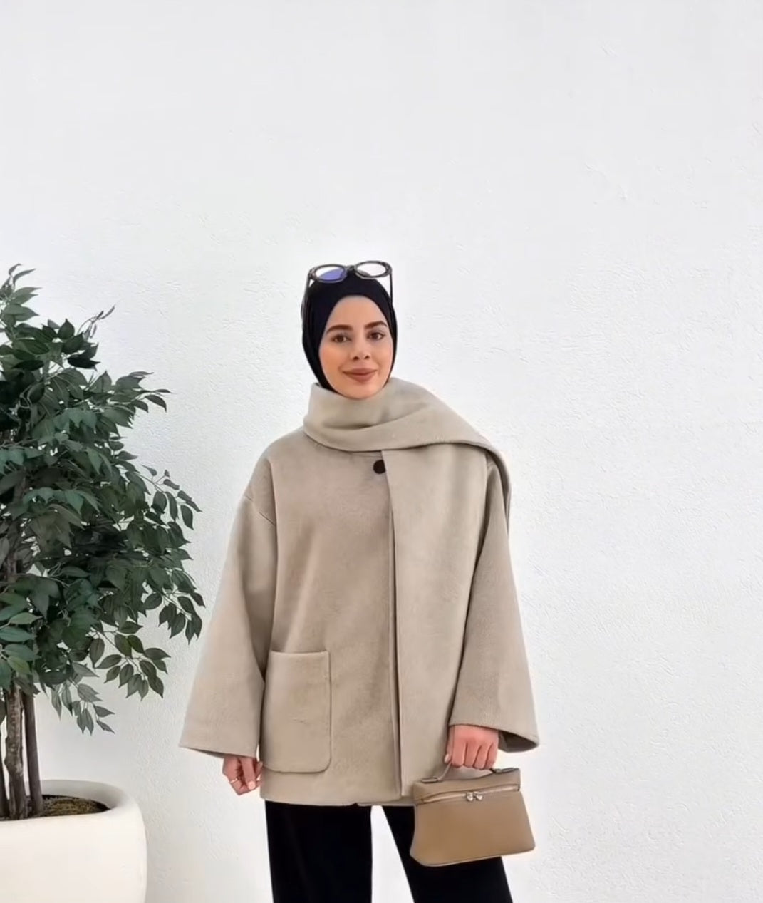 Princess Wool Jacket with Detachable Scarf