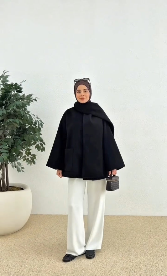 Princess Wool Jacket with Detachable Scarf