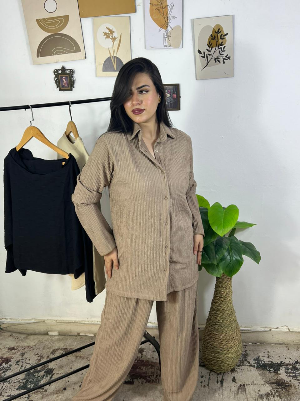 Oversized Crochet Shirt & Pants Set