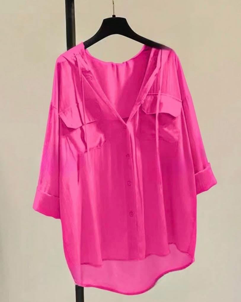 Trendy Linen Hooded Shirt – Casual Summer Collection