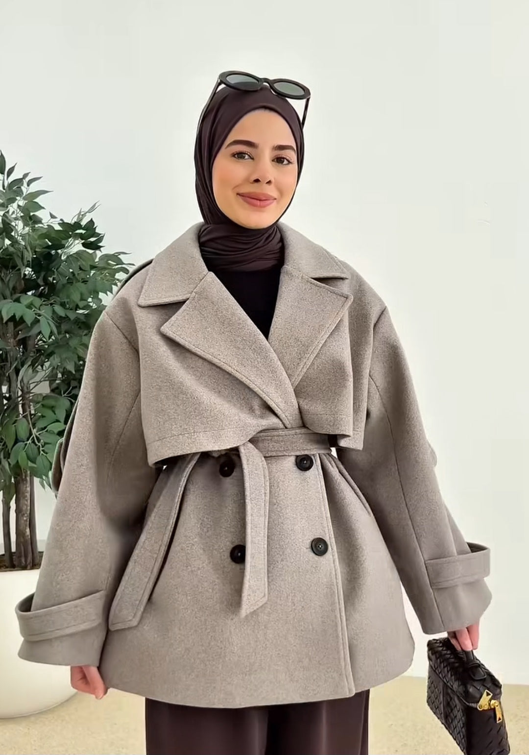 Wool Jacket with Waist Belt